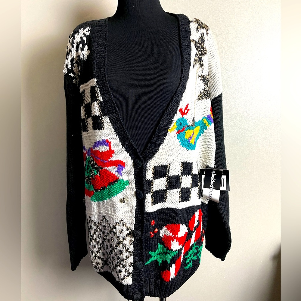 Isabel Marant Black Multicolor Patterned Cardigan